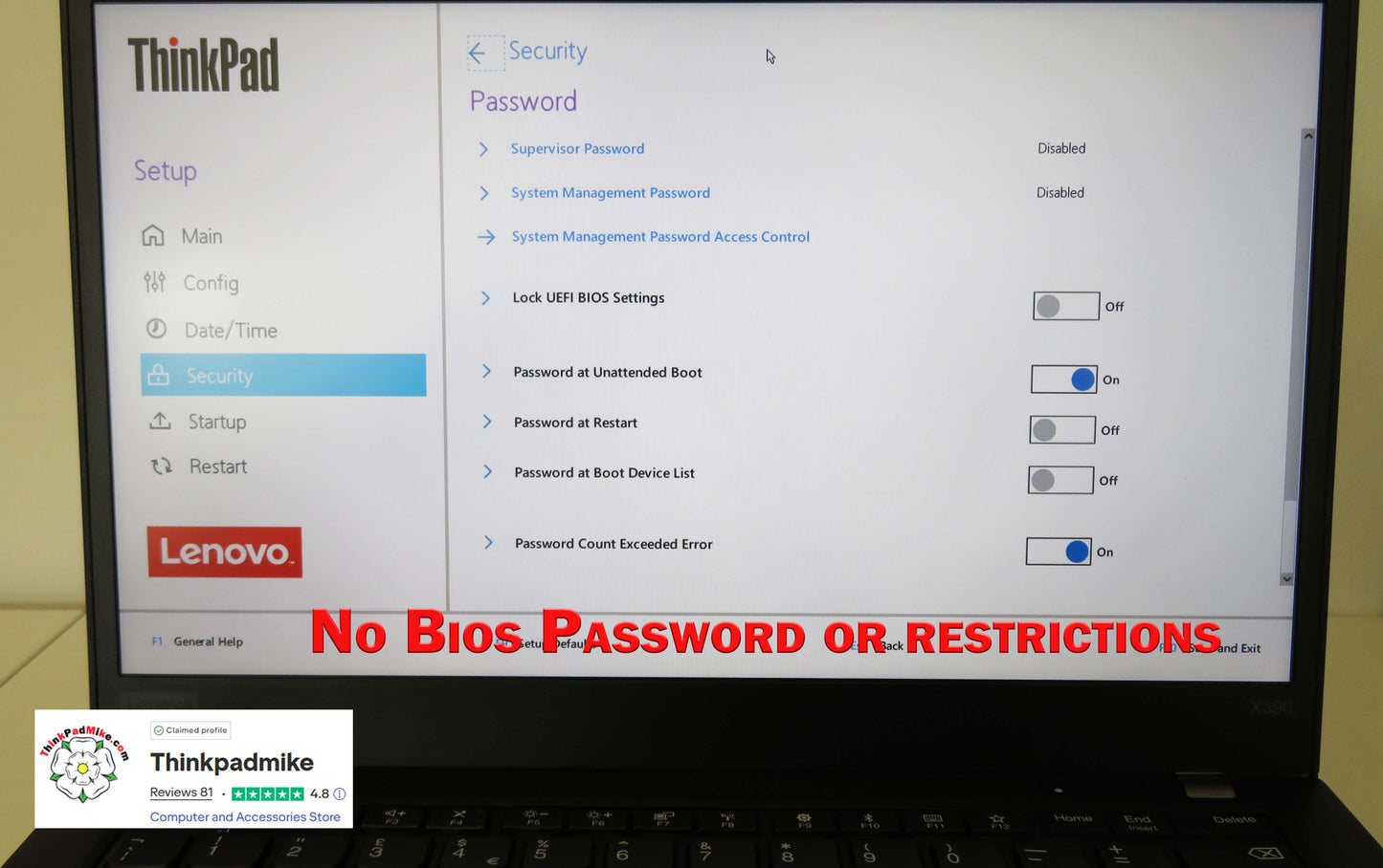 Lenovo ThinkPad x390 i7 1.9Ghz 8665U 16GB RAM 512GB SSD IPS Touch Screen B\L KB (1094)