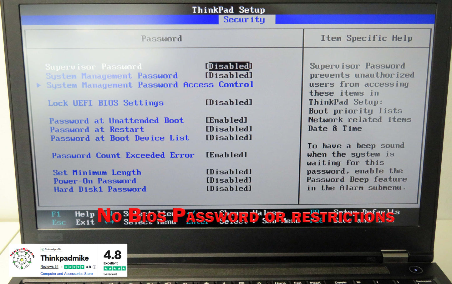 Lenovo ThinkPad P53 i7 *HEX CORE* 9750H 2.6Ghz 64GB RAM 512GB IPS B\L KB NVIDIA T2000 (1140)