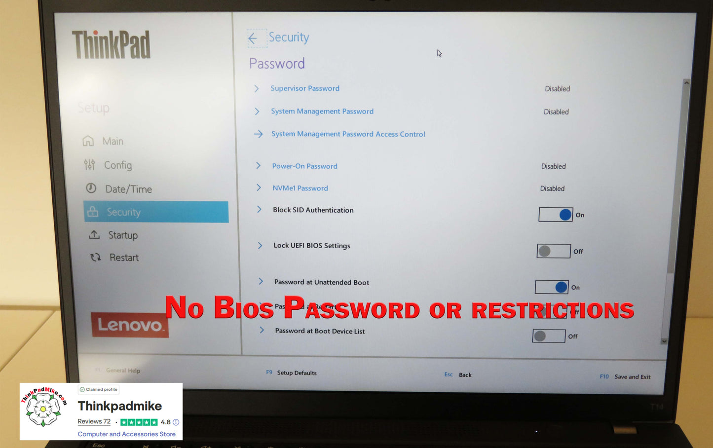 Lenovo ThinkPad T14 i7 1255u 10 Core 32GB RAM 256GB SSD WUXGA IPS SCREEN (1241)