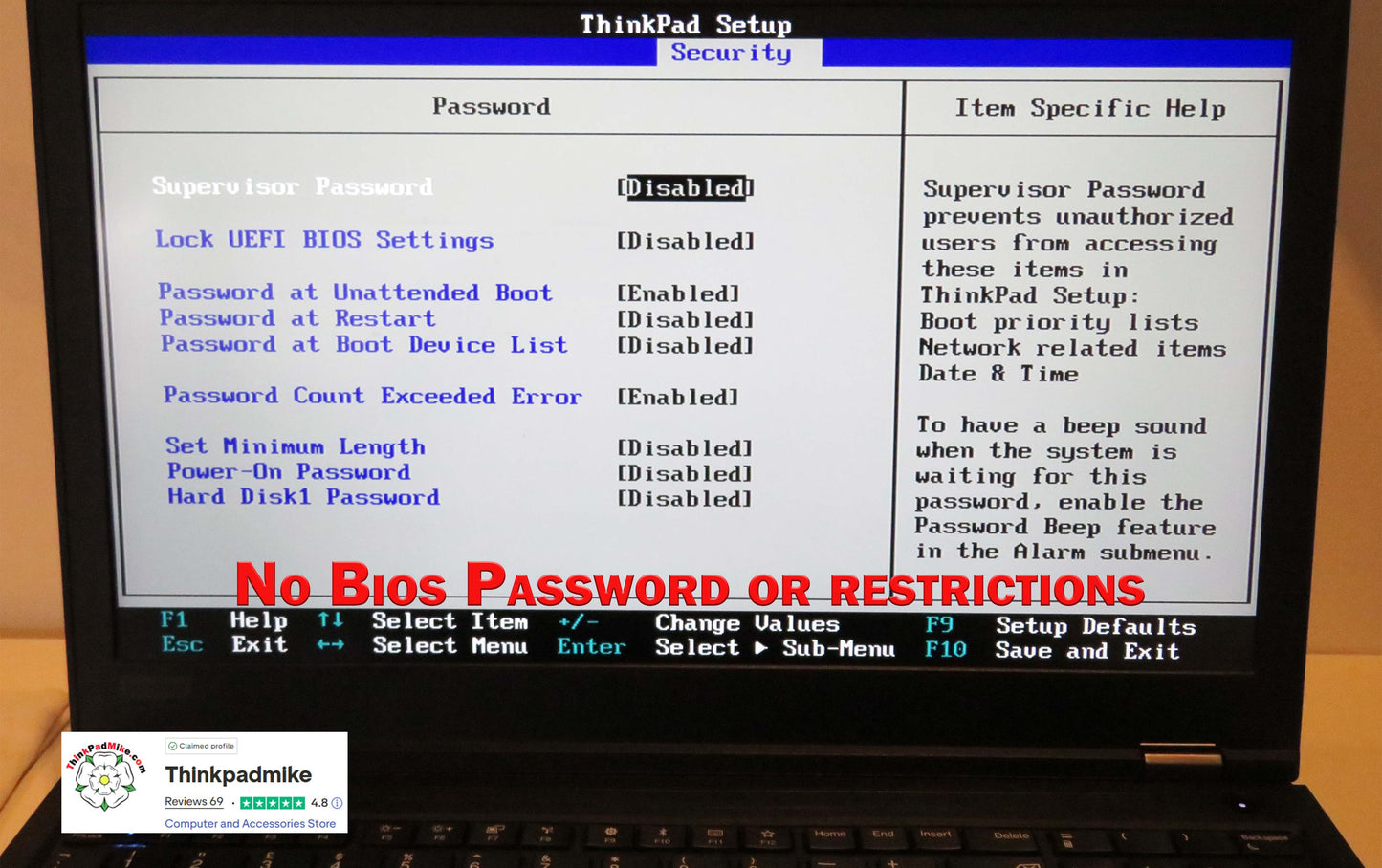 Lenovo ThinkPad P52 i7 *6 CORE* 8850H 2.6Ghz 40GB RAM 512GB IPS B\L KB NVIDIA P2000 (1238)