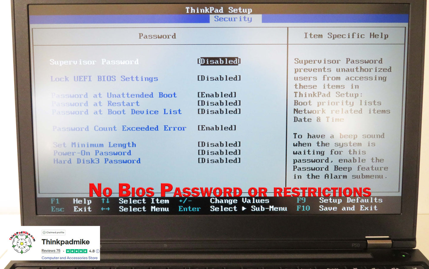 Lenovo ThinkPad P50 i7 6820HQ 32GB RAM 512GB SSD IPS NVIDIA M1000M (1274)