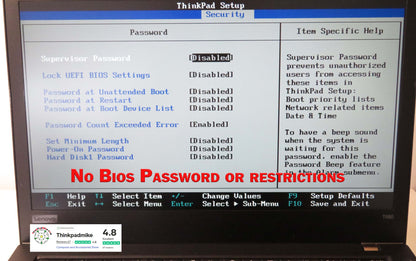 Lenovo ThinkPad T480 i7 8650U 16GB RAM 512GB SSD FHD SCREEN (1218)