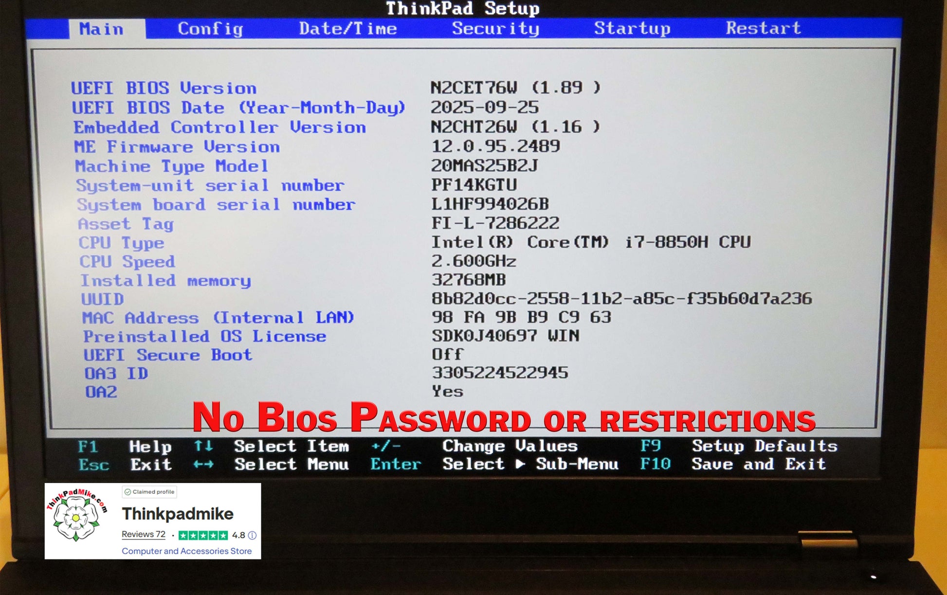 Lenovo ThinkPad P52 6-core i7-8850H workstation laptop