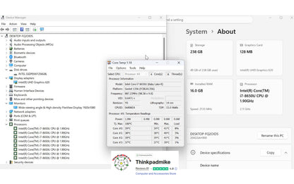 Lenovo ThinkPad x1 Carbon 6th Gen i7 8650U 1.9Ghz 16GB RAM 256GB SSD IPS Screen B\LKB (1315)