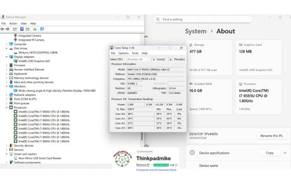 Lenovo ThinkPad T490s i7 1.8Ghz 8565U 16GB RAM 512GB SSD IPS WWAN 4g (1316)