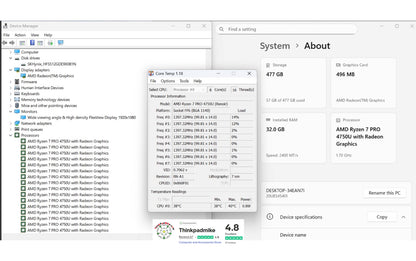 Lenovo ThinkPad T14 AMD Ryzen 7 Pro 8 CORE 32GB RAM 512GB SSD IPS FHD SCREEN B\LKB (1229)