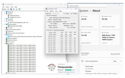 Lenovo ThinkPad T14 AMD Ryzen 7 Pro 8 CORE 32GB RAM 256GB SSD IPS WUXGA SCREEN B\LKB (1310)