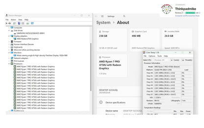 Lenovo ThinkPad L14 AMD Ryzen 7 Pro 8 CORE 24GB RAM 256GB SSD IPS FHD SCREEN (1292)