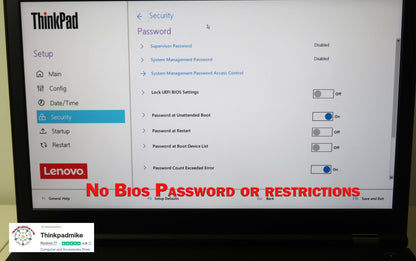 Lenovo ThinkPad P15 i7 10850H *6 CORE* 40GB RAM 512GB SSD IPS NVIDIA T2000 (1285)