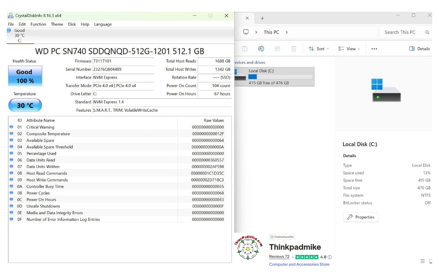 Lenovo ThinkPad P14s i7 1260P **12 Core** 32GB RAM 512GB SSD IPS TOUCH NVIDIA T550 WIN11 (1244)