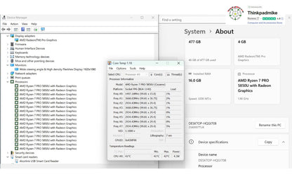 Lenovo ThinkPad P14s AMD Ryzen 7 Pro 8 Core 16GB RAM 512GB SSD IPS Screen (1291)