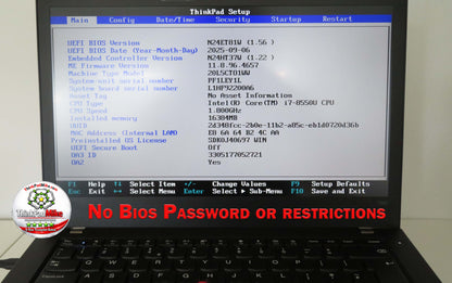 Lenovo ThinkPad T480 i7 8550U 16GB RAM 256GB SSD IPS SCREEN NVIDIA MX150 (1368)