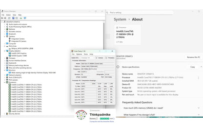 Lenovo ThinkPad P15 i7 10850H *6 CORE* 40GB RAM 512GB SSD IPS NVIDIA T2000 (1285)