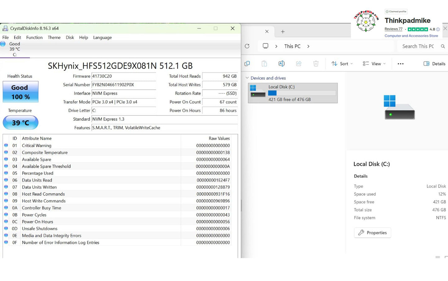 Lenovo ThinkPad P14s AMD Ryzen 7 Pro 8 Core 32GB RAM 512GB SSD IPS Screen (1298)