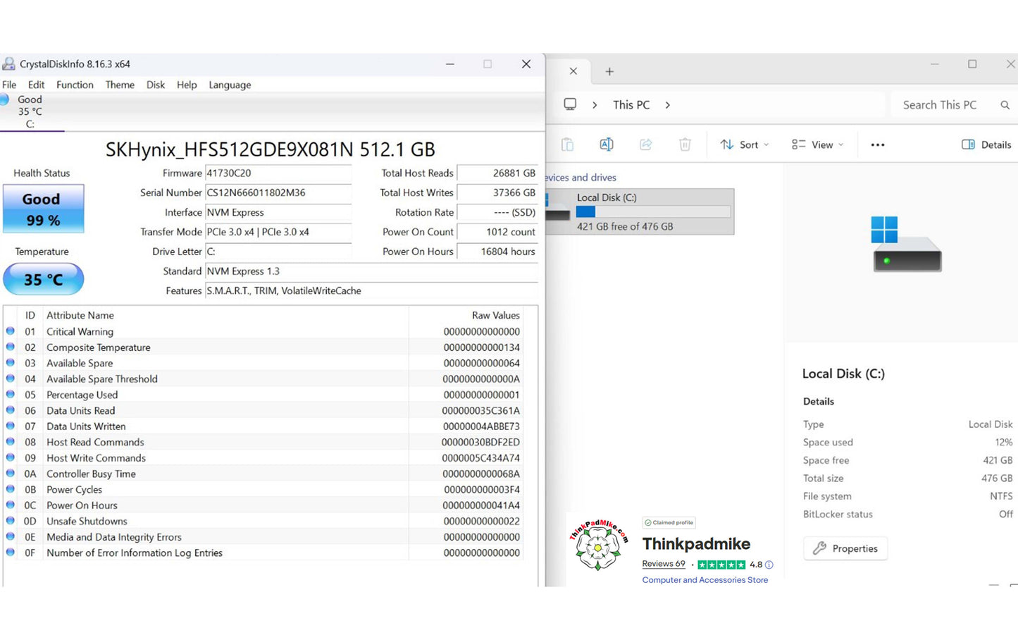 Lenovo ThinkPad T14 AMD Ryzen 7 Pro 8 CORE 32GB RAM 512GB SSD IPS FHD SCREEN B\LKB (1232)