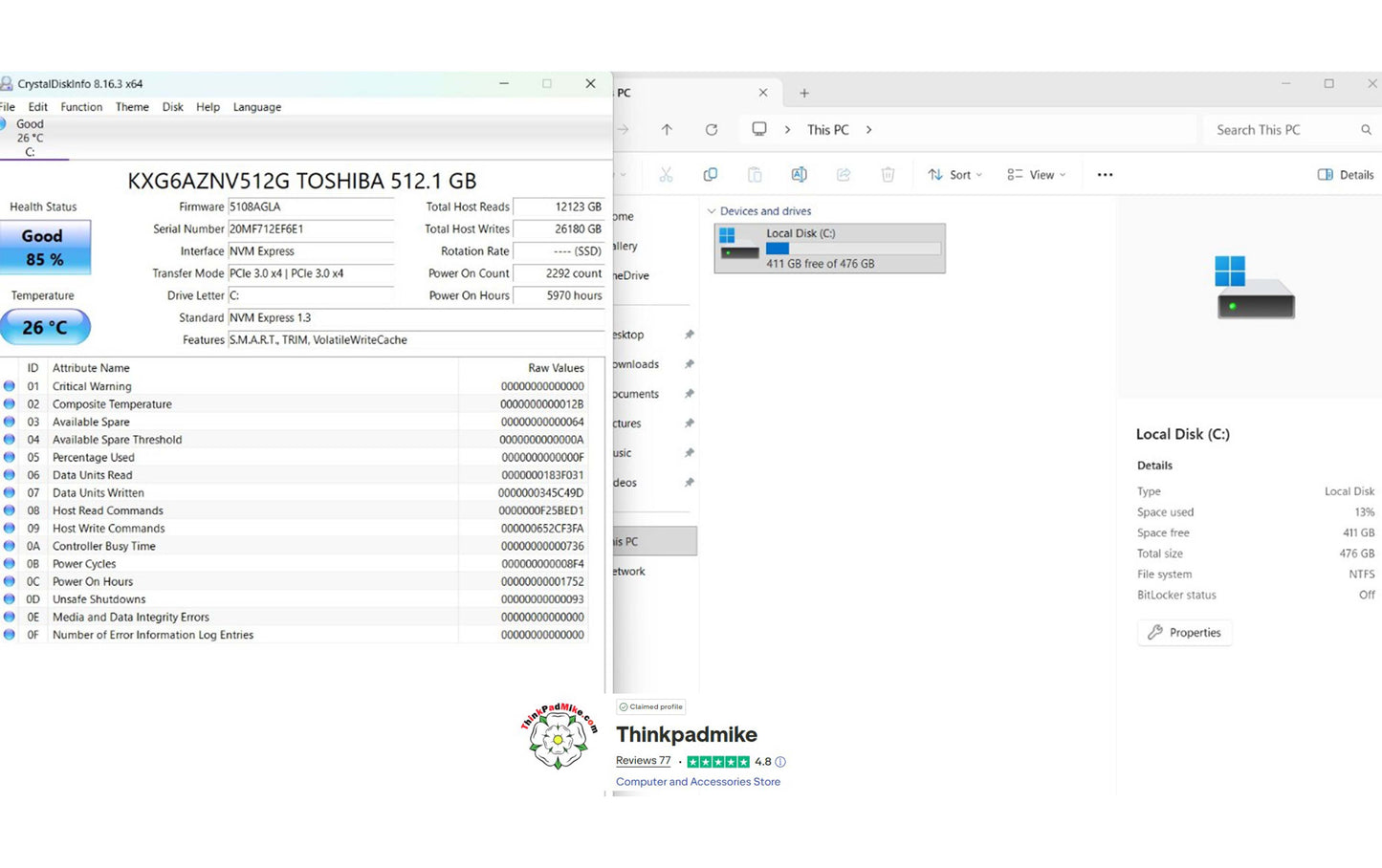 Lenovo ThinkPad P53 i7 *6 CORE* 9750H 2.6Ghz 32GB RAM 512GB SSD IPS B\L KB NVIDIA T1000 (1299)