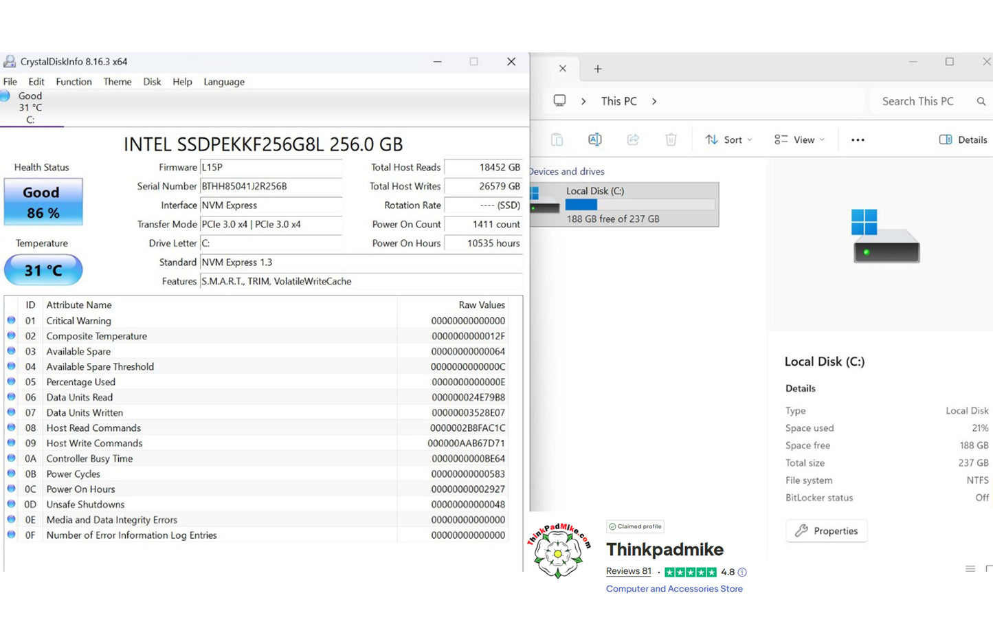 Lenovo ThinkPad x1 Carbon 6th Gen i7 8650U 1.9Ghz 16GB RAM 256GB SSD IPS Screen B\LKB (1315)