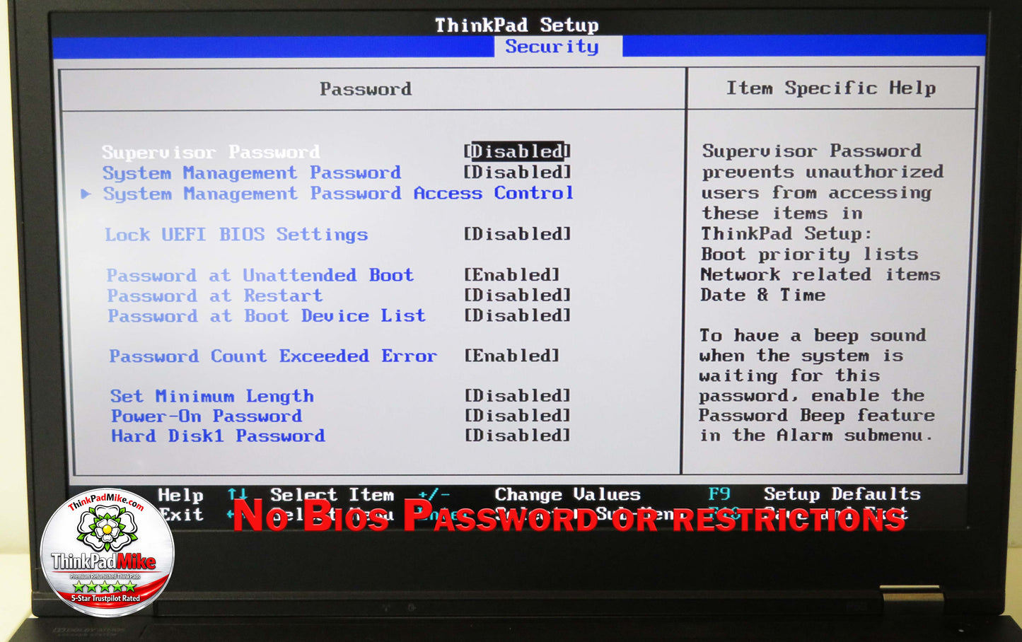 Lenovo ThinkPad P53 i7 *6 CORE* 9750H 2.6Ghz 64GB RAM 1TB SSD IPS B\L KB NVIDIA T1000 (1352)