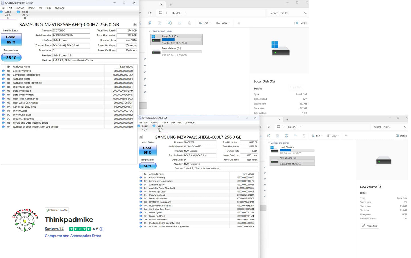 Lenovo ThinkPad P50 i7 6820HQ 64GB RAM 256GB+256GB SSDs IPS NVIDIA M1000M (1108)