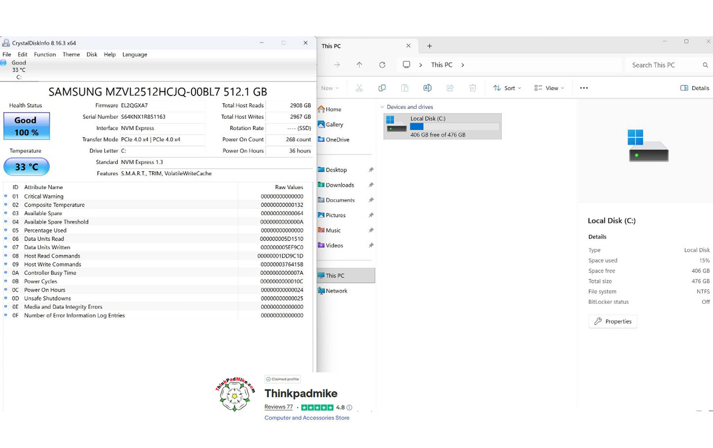 Lenovo ThinkPad P15 i7 11850H *8 CORE* 32GB RAM 512GB SSD UHD NVIDIA T1200 (1301)