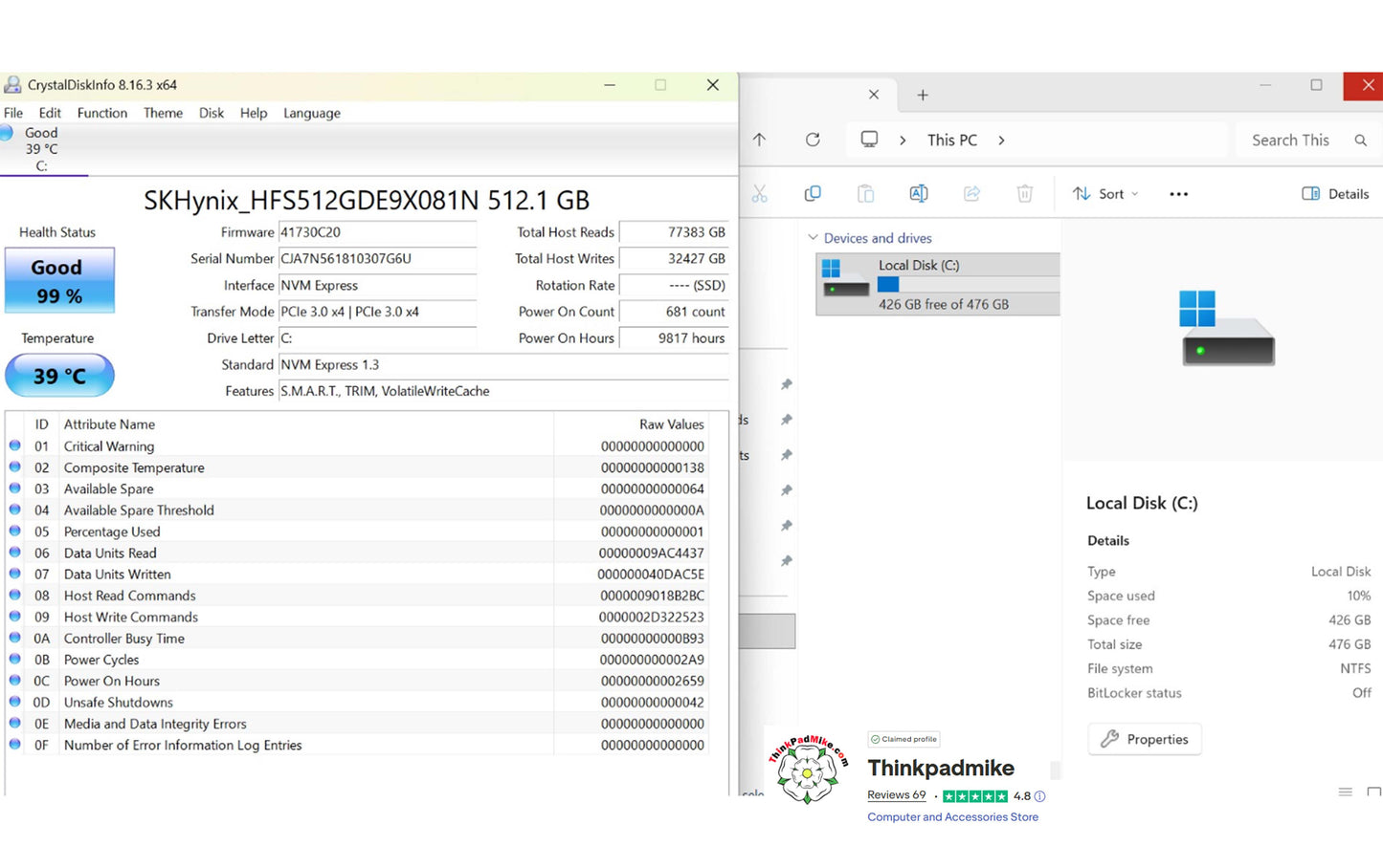 Lenovo ThinkPad T14 AMD Ryzen 7 Pro 8 CORE 20GB RAM 512GB SSD TN FHD SCREEN B\LKB (1230)