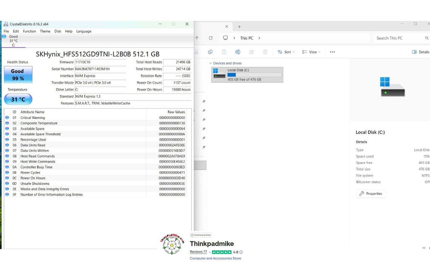 Lenovo ThinkPad P15 i7 10850H *6 CORE* 40GB RAM 512GB SSD IPS NVIDIA T2000 (1285)