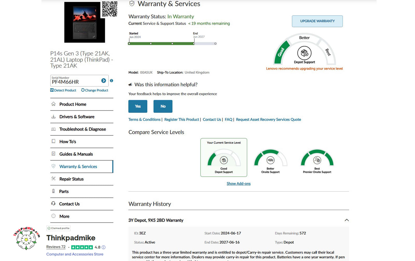 Lenovo ThinkPad P14s i7 1260P **12 Core** 32GB RAM 512GB SSD IPS TOUCH NVIDIA T550 WIN11 (1244)