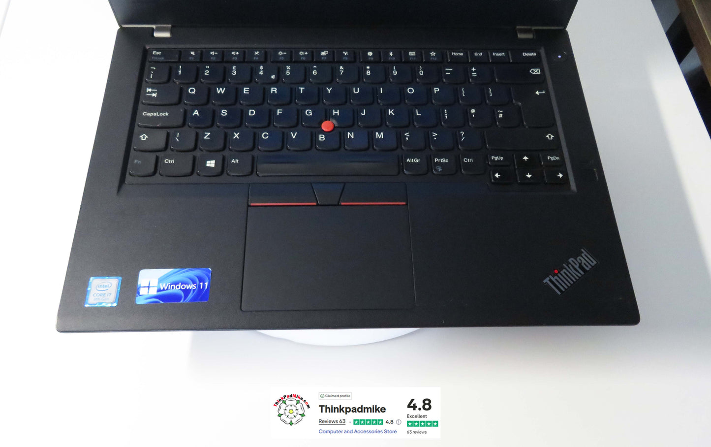 Lenovo ThinkPad T480 i7 8550U 16GB RAM 256GB SSD IPS SCREEN (1196)
