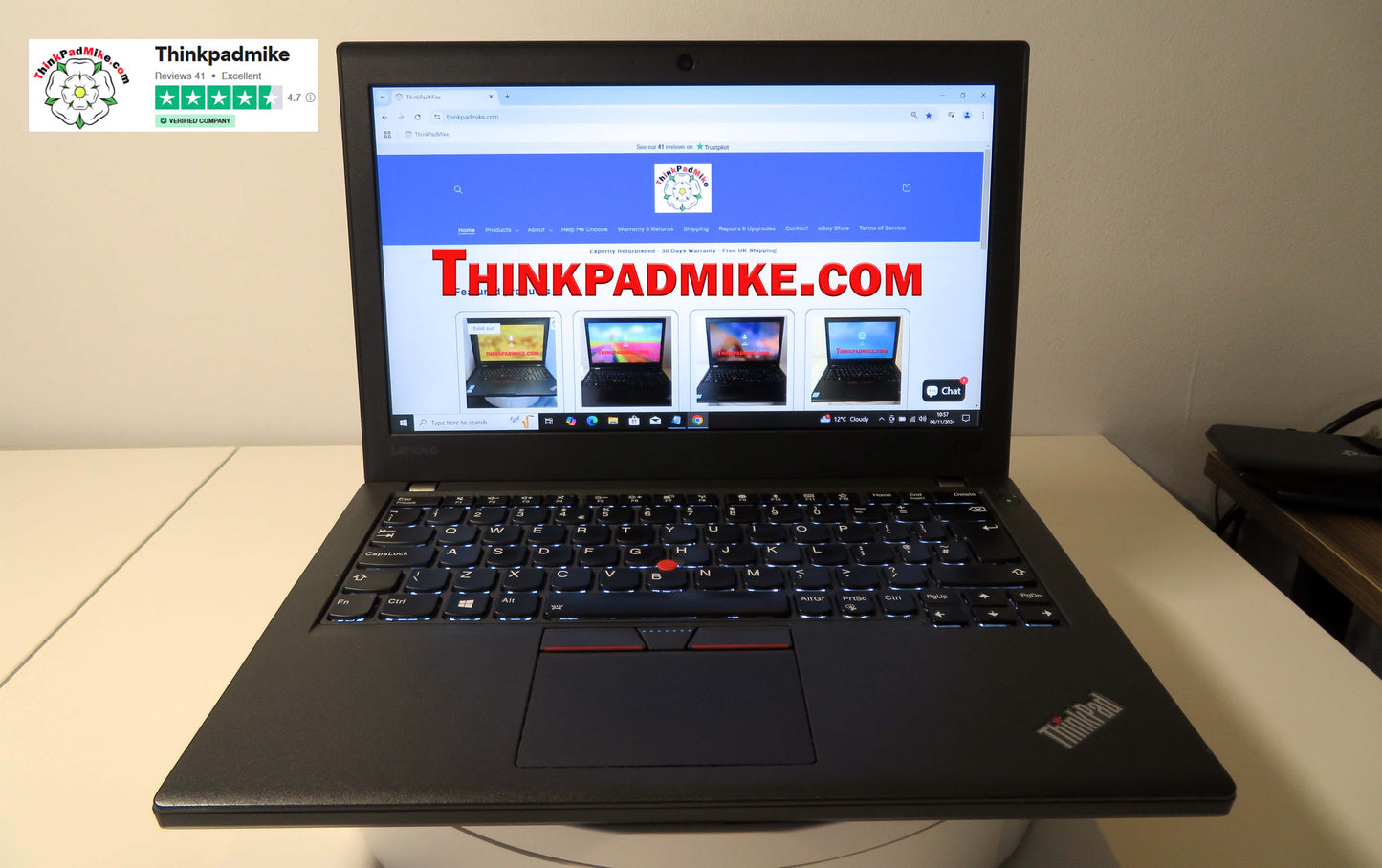 Lenovo ThinkPad x270 i7 7600U 2.8Ghz 16GB RAM 512GB SSD 12.5" SCREEN B\L Keyboard (1059)