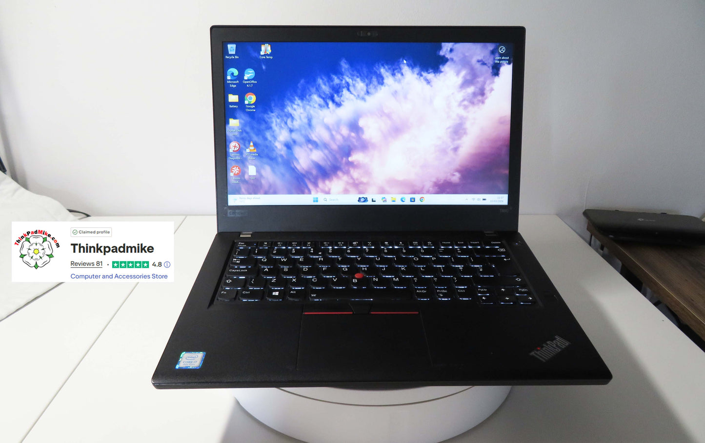 Lenovo ThinkPad T480 i7 8550U 32GB RAM 256GB SSD IPS SCREEN (1307)