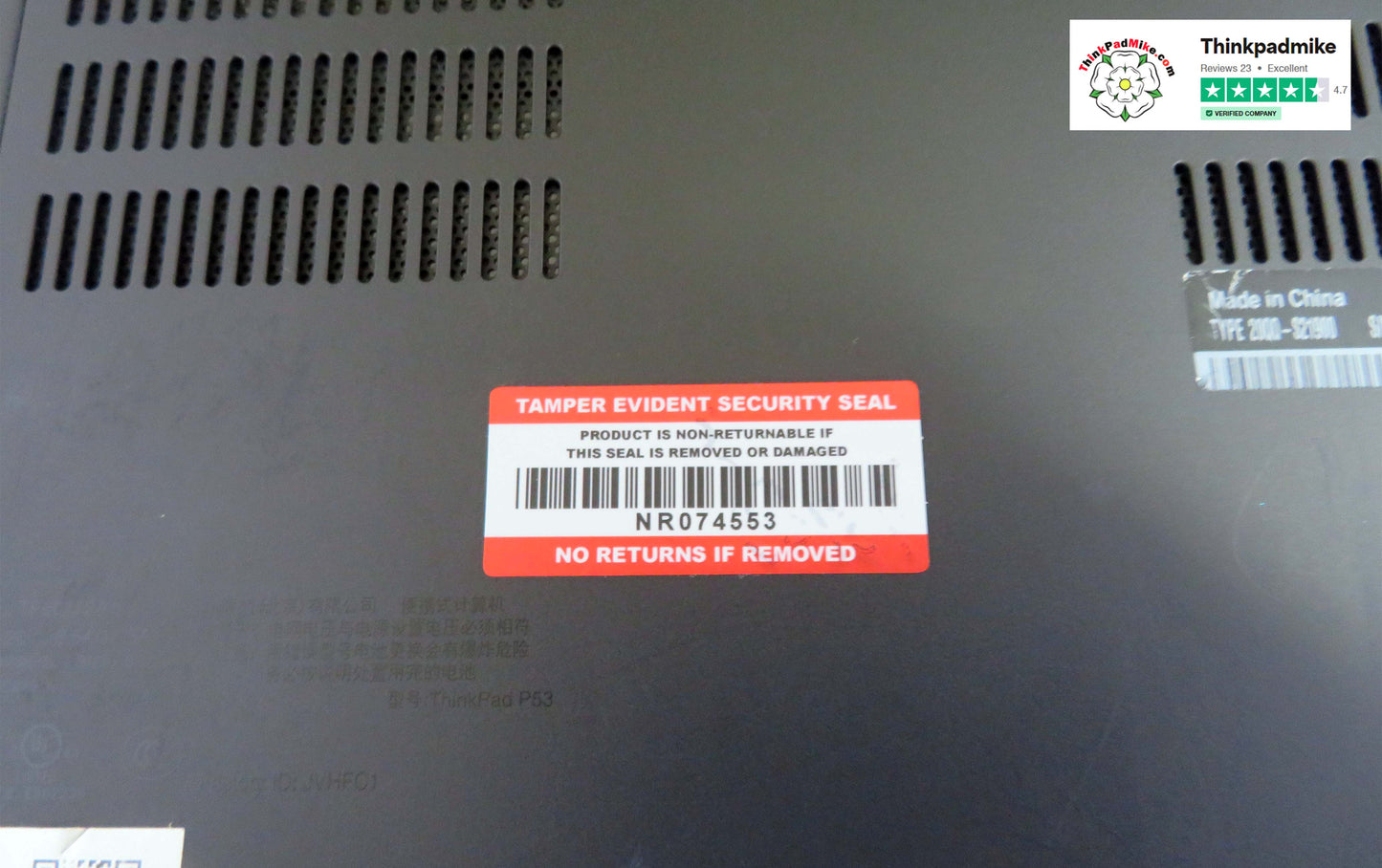 Lenovo ThinkPad P53 i7 *HEX CORE* 9750H 2.6Ghz 64GB RAM 256GB + 512GB IPS B\L KB NVIDIA T2000 WIN11 (972)