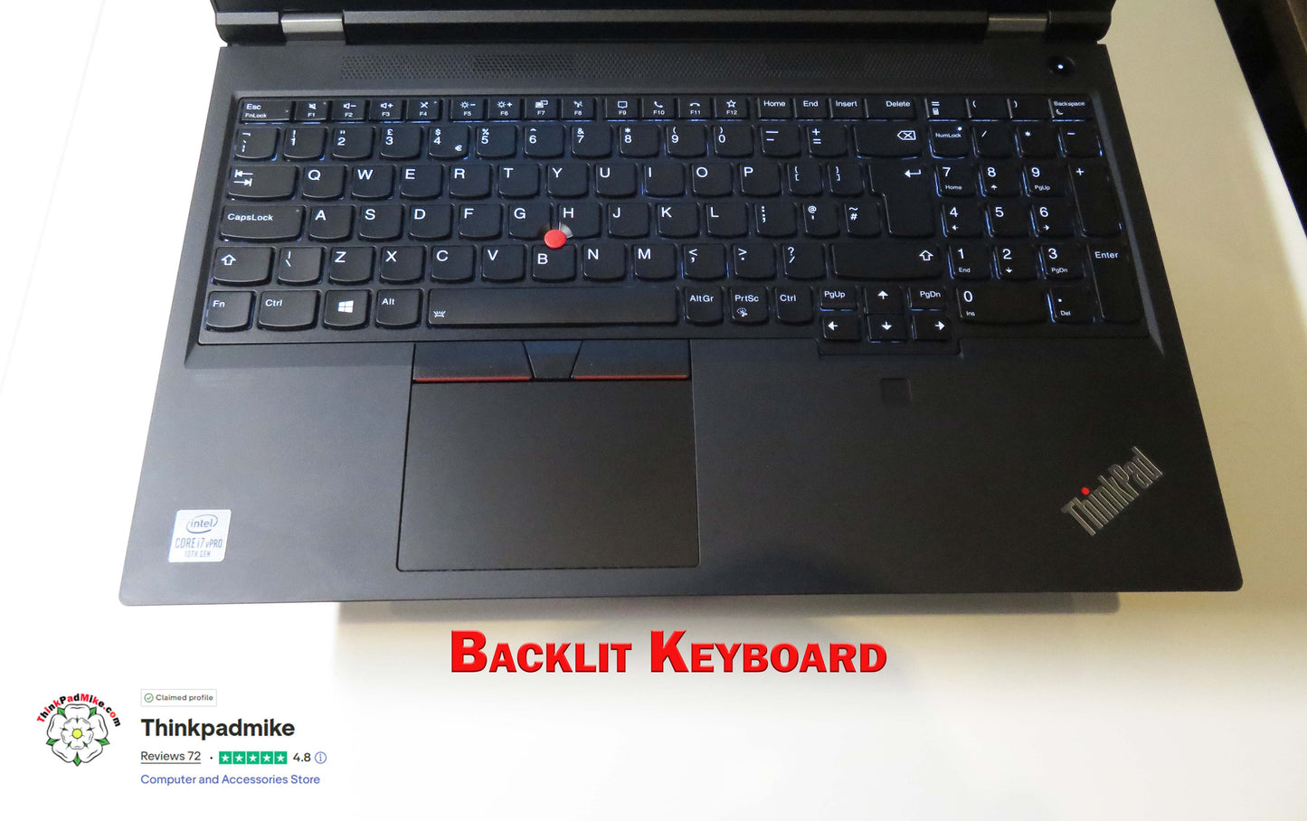 ThinkPad P15 15.6-inch FHD IPS display and UK backlit keyboard