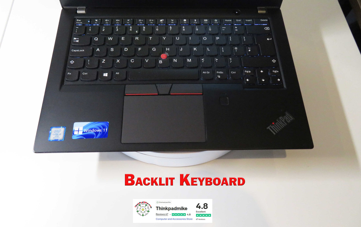 Lenovo ThinkPad T480s i7 8650U 16GB RAM 256GB SSD IPS WQHD SCREEN B\L KB (1204)