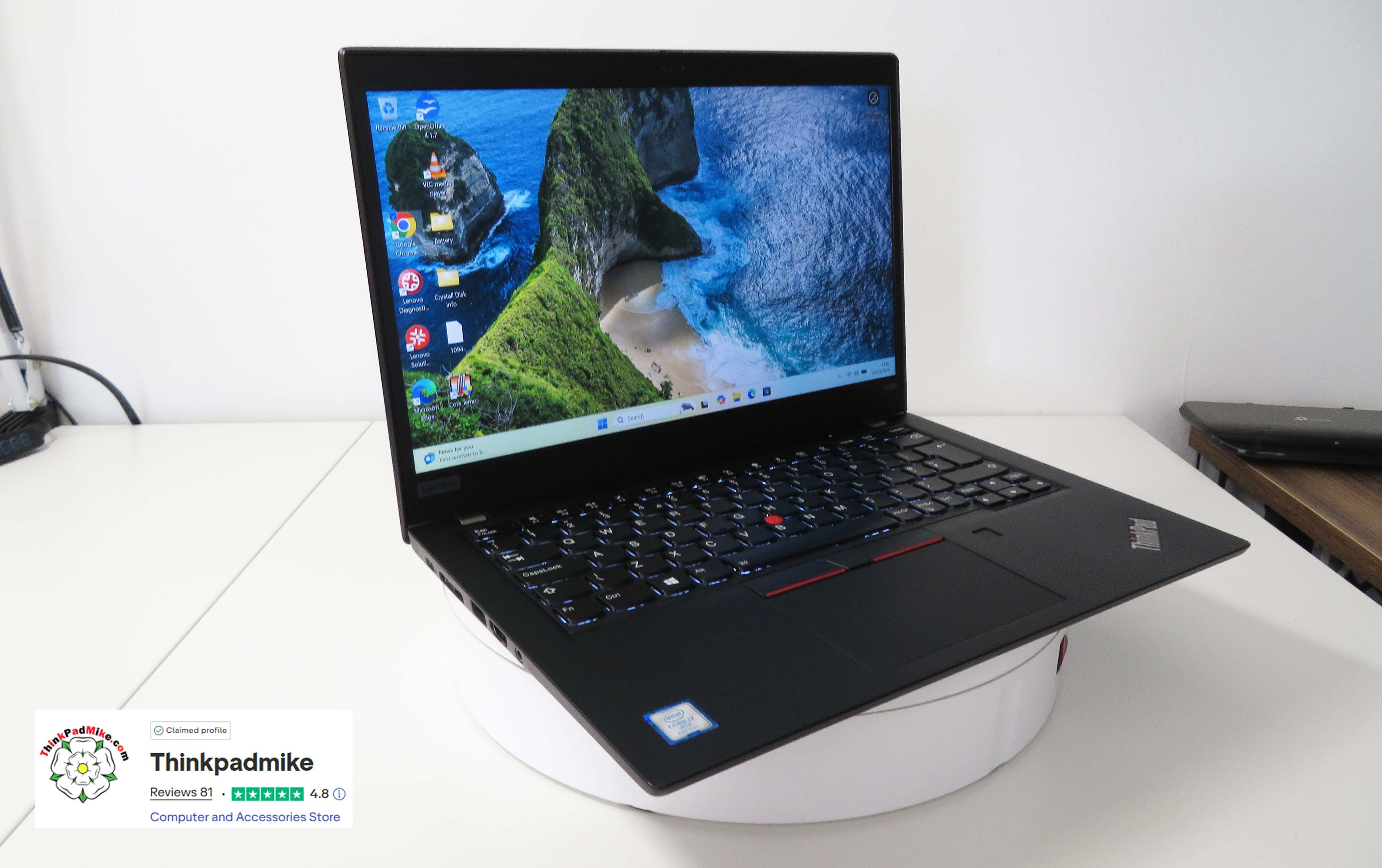 Lenovo ThinkPad x390 i7 1.9Ghz 8665U 16GB RAM 512GB SSD IPS TOUCH