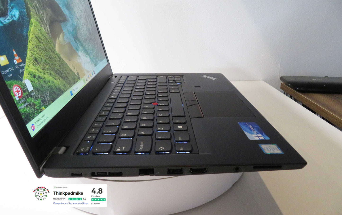 Lenovo ThinkPad T480s i7 8650U 16GB RAM 256GB SSD IPS WQHD SCREEN B\L KB (1204)
