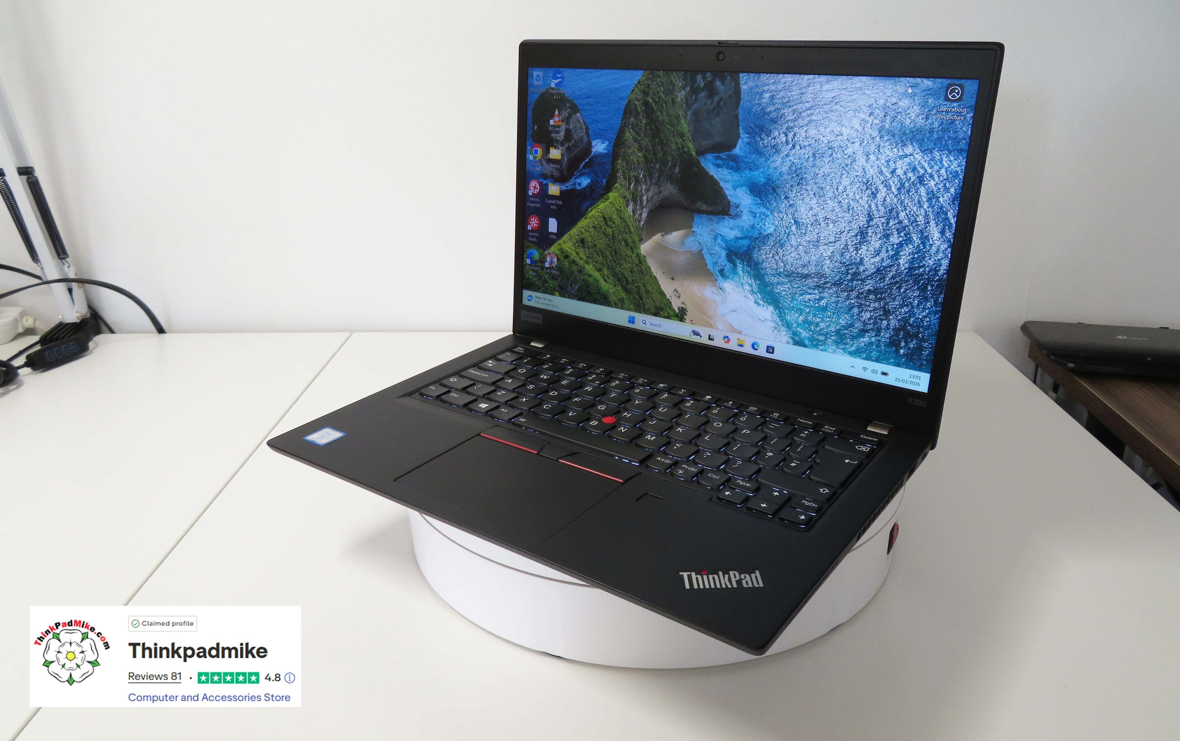Lenovo ThinkPad x390 i7 1.9Ghz 8665U 16GB RAM 512GB SSD IPS TOUCH