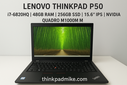 Lenovo ThinkPad P50 i7 6820HQ 48GB RAM 256GB SSD IPS NVIDIA M1000M (1105)