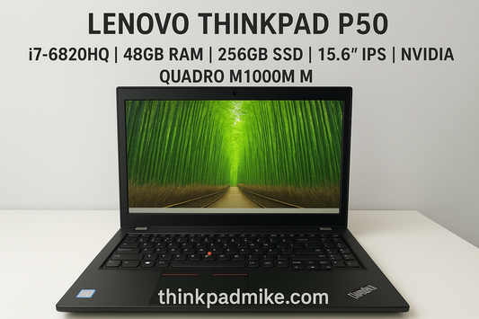 Lenovo ThinkPad P50 i7 6820HQ 48GB RAM 256GB SSD IPS NVIDIA M1000M (1105)